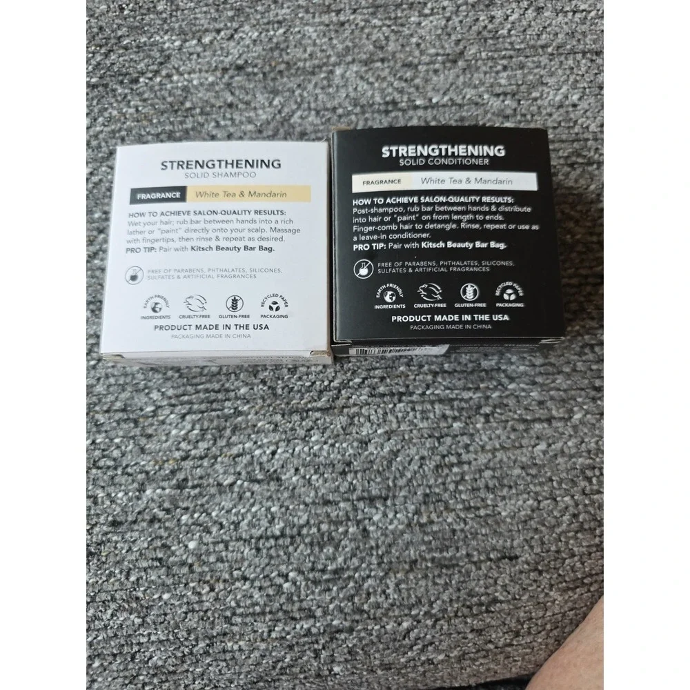 Kitsch Solid Shampoo & Conditioner Rice Water Protein White Tea & Mandarin